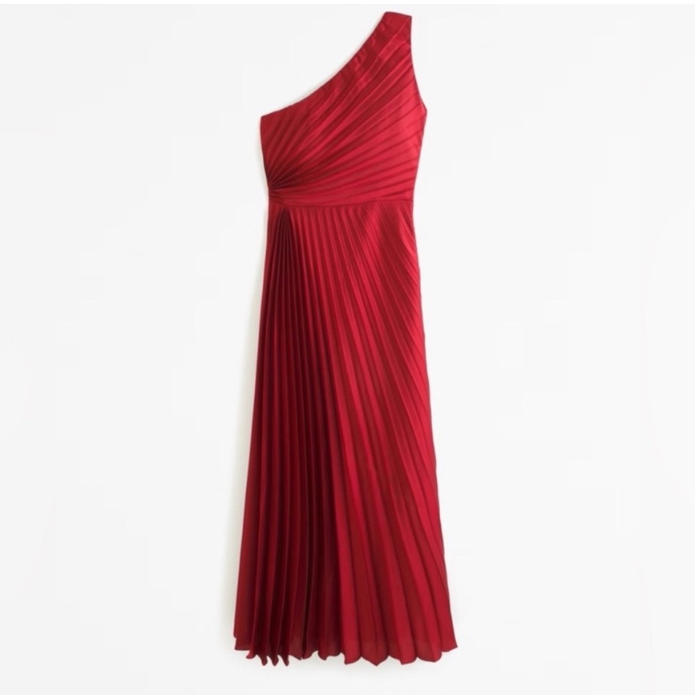 Abercrombie & Fitch Red One-Shoulder Maxi Dress